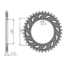 SUNSTAR ЗІРОЧКА ЗАД 4482 59 YAMAHA XVS 125 DRAG STAR 00-05 (JTR1874.59) (LANC. 428) (448259JT)