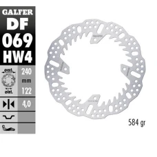 GALFER ДИСК ТОРМОЗНИЙ ЗАД HONDA CR 125/250; CRF250R '04-'23; CRF 450R '09-'23 (240X140X4MM) SHARK ENDURO MX