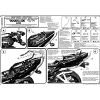 KAPPA СТЕЛАЖ БАГАЖНИКА ЦЕНТРАЛЬНОГО YAMAHA FZS 600 FAZER (98-03) ( БЕЗ ВІНІЛ )