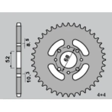 ПЕРЕДНЯ ЗІРКА GROSSKOPF CHT 801 12 TM 125 EN '00-'05, TM 125 MX '00-'04, TM 80 '93-'00 (-1)