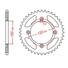 ЗАДНЯ ЗІРКА MTX PARTS 798 52 SUZUKI RM 85 02-18, YAMAHA YZ 80/85 (LANC. 428) (JTR798.52)