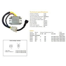 DZE РЕГУЛЯТОР НАПРУГИ SUZUKI DRZ 400/E/S '00-'17 (32800-29F00, 32800-08D00) (SH572E-12) (ESR105)