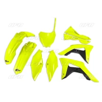 UFO КОМПЛЕКТ ПЛАСТІКОВ HONDA CRF 250R '18-'19, CRF 450R '17-'19 Z OSLONAMI ФІЛЬТРА ПОВІТРЯ КОЛІР ЖОВТИЙ FLUO (HO123DFLU)