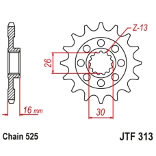 ПЕРЕДНЯ ЗІРКА JR CHT 344 16 HONDA VFR 750 R '88-92' (RC30) (34416JT) (LANC. 525) ПІД ЗАМОВЛЕННЯ