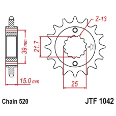 ПЕРЕДНЯ ЗІРКА JR CHT 2128 14 KYMCO 250 MXU/KXR/KXU '02-15' 300 MAXXER '05-16' (212814JT) (LANC. 520)