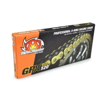MOTO-MASTER ЛАНЦЮГ GPX-520G PROFESSIONAL MOTOCROSS / ENDURO RACING X-RING CHAIN КОЛІР ЗОЛОТИЙ (120 ЛАНКИ, ЗАСТІБКА W КОМПЛЕКТІ)
