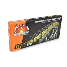 MOTO-MASTER ЛАНЦЮГ GPX-520G PROFESSIONAL MOTOCROSS / ENDURO RACING X-RING CHAIN КОЛІР ЗОЛОТИЙ (120 ЛАНКИ, ЗАСТІБКА W КОМПЛЕКТІ)