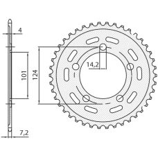 SUNSTAR ЗІРОЧКА ЗАД 4508 42 KTM 950/990/1190 RC8 /DUKE/ SUPERMOTO (JTR898.42) (LANC. 525) (450842JT)