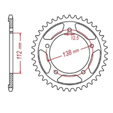 ЗАДНЯ ЗІРКА MTX PARTS 4384 43 HONDA NC 700/750S '12-'19, NC 700/750X '12-'19 (JTR1316.43) (LANC. 520)