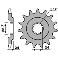 PBR ЗІРОЧКА ПЕРІД 530 17 18NC KAWASAKI ZZR 1100 90-92 (LANC. 530)