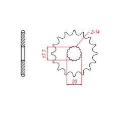 ПЕРЕДНЯ ЗІРКА MTX PARTS CHT 440 13 YAMAHA YZ 125 '87-'04 (JTF564.13) (LANC. 520)