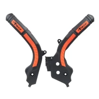 RACETECH КРИШКИ РАМИ (КОМПЛЕКТ) BI-MATERIAL СУПЕР GRIP KTM SX 125/150 '16-18, SX 250 '17-18, EXC/EXCF 250/350/450 '17-19, SXF 250/350/450 '16-18 КОЛІР ЧОРНИЙ КОЛІР ПОМАРАНЧ