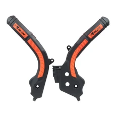 RACETECH КРИШКИ РАМИ (КОМПЛЕКТ) BI-MATERIAL СУПЕР GRIP KTM SX 125/150 '16-18, SX 250 '17-18, EXC/EXCF 250/350/450 '17-19, SXF 250/350/450 '16-18 КОЛІР ЧОРНИЙ КОЛІР ПОМАРАНЧ
