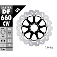 GALFER ДИСК ТОРМОЗНИЙ ПЕРІД APRILIA; BENELLI; BIMOTA; CAGIVA; DUCATI; KTM, MOTO GUZZI; YAMAHA (320X64X5) (WAVE FLOATING)