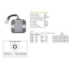 DZE РЕГУЛЯТОР НАПРУГИ YAMAHA SR500 78-79, YFM350 WARRIOR 87-95 (59V-81960-A0-00) (ESR108)