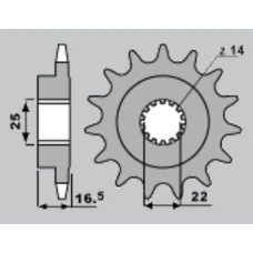 ПЕРЕДНЯ ЗІРКА JR CHT 2114 15 DUCATI 796/820/821/848/992/998/999/1000/1100 (JTF741.15)
