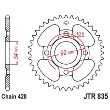 ЗАДНЯ ЗІРКА JR 843 49 YAMAHA SR 125 '82-03 (84349JT) (LANC. 428)
