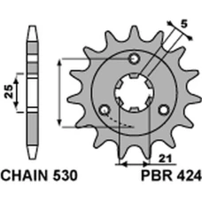 ПЕРЕДНЯ ЗІРКА PBR CHT 424 15 18NC SUZUKI GT 380/550 (750=+1) (LANC. 530)