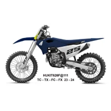 UFO 2025/04 КОМПЛЕКТ ПЛАСТІКОВ (ПОВНИЙ KIT) Z OSLONAMI ТЕЛЕСКОПІЧНИЙ (АМОРТИЗАТОРІВ) HUSQVARNA TC 125 / 250 '23-'24, FC 250 / 350 / 450 '23-'24, FX 350 / 450 '23-'24, TX 300 '24, КОЛІР GRANATOWY / БІЛИЙ