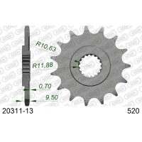 AFAM 2026/04 ШЕСТЕРНЯ ПЕРІД 342 13 HONDA CR 250 '88-'07, CRF 450 '02-'25, CRF 250R '22-'25, TRX 450/700 (JTF284.13) (LANC. 520)
