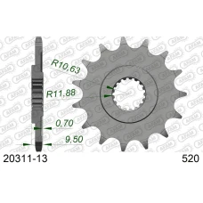 AFAM 2026/04 ШЕСТЕРНЯ ПЕРІД 342 13 HONDA CR 250 '88-'07, CRF 450 '02-'25, CRF 250R '22-'25, TRX 450/700 (JTF284.13) (LANC. 520)
