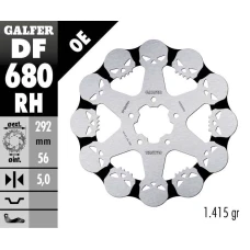GALFER ДИСК ТОРМОЗНИЙ ПЕРІД HARLEY-DAVIDSON (292X56X5) PLYWAJACA SKULL (УЗОР CZASZKI)