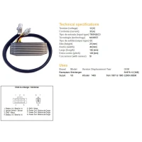 DZE РЕГУЛЯТОР НАПРУГИ SUZUKI VS 1400 INTRUDER 87-95 (OEM-32800-38B00) (ESR750) (SH576-12) (35A)