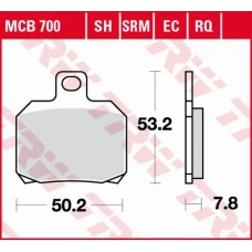 TRW LUCAS ZF КОЛОДКИ ДИСКОВІ ТОРМОЗНІ KH266 ORGANIC SPORT DUCATI HYPERMOTARD 950 '19-, 1000/1200 MULTISTRADA, V4 PANIGALE '18-, KTM RC8 1190 '09-'15, SUPERDUKE 1290 '14-'20, MOTO GUZZI V7 750 '08-'14, MV AUGUSTA BRUTALE 800 '13-, ЗАД