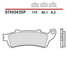 BREMBO 2026/03 КОЛОДКИ ДИСКОВІ ТОРМОЗНІ KH261 / KH281 SINTER SP (SPIEK METALICZNY) ЗАД (ECE R90)