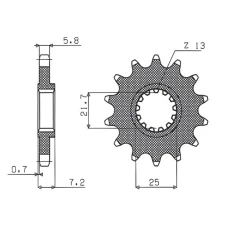 ПЕРЕДНЯ ЗІРКА SUNSTAR CHT 585 16 YAMAHA XTZ 750 '90-'98 (JTF578.16) (JTF1536.16) (LANC. 520) (58516JT)