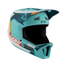 LEATT (НОВИНКА 2024) ШОЛОМ ВЕЛОСИПЕДИ MTB GRAVITY 2.0 V24 HELMET FUEL КОЛІР TURKUSOWY/BIALY/POMARANCZOWY РОЗМІР L (59-60 CM)
