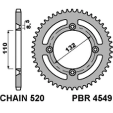 PBR ЗІРОЧКА ЗАД 4549 46 KTM 250 FREERIDE (14-'20) 350 '12-'17