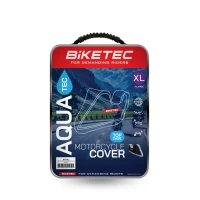 BIKETEC ЧОХОЛ ВОДОНЕПРОНИКНИЙ AQUATEC NA МОТОЦИКЛ Z MIEJSCEM NA КОФР ЦЕНТРАЛЬНИЙ КОЛІР ЧОРНИЙ/СІРИЙ РОЗМІР L