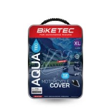 BIKETEC ЧОХОЛ ВОДОНЕПРОНИКНИЙ AQUATEC NA МОТОЦИКЛ Z MIEJSCEM NA КОФР ЦЕНТРАЛЬНИЙ КОЛІР ЧОРНИЙ/СІРИЙ РОЗМІР L