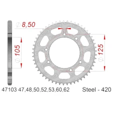 AFAM 2026/06 ШЕСТЕРНЯ ЗАД 4402 62 YAMAHA DT 50 '03-'06, MALAGUTI XTM, MRX, SMX(LANC. 420) (JTR1131.62)