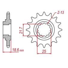 ПЕРЕДНЯ ЗІРКА GROSSKOPF CHT 2119 14 KAWASAKI Z750 '04-'12, Z800 '13-'16 (JTF1538.14) (-1)