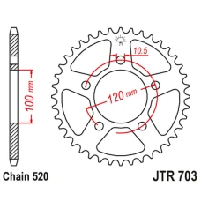 JT 2024/03 ЗІРОЧКА ЗАД 4396 43 APRILIA RS / TUONO 660 '21-'24, TOUNO FACTORY 660 '22, (439643JT) (LANC. 520) (OEM: CM306201)