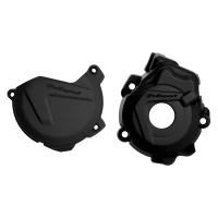 POLISPORT КОМПЛЕКТ ЗАХИСТ КРИШКИ (DEKLA) ГЕНЕРАТОР І ЗАХИСТ КРИШКИ КОМПЛЕКТА СЦЕПЛЕННЯ KTM SX-F/XC-F 250/350 '09-'16; HUSQVARNA FC 250/350 '14-'15 КОЛІР ЧОРНИЙ (8461500001+8447800001)