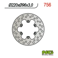 NG ДИСК ТОРМОЗНИЙ ПЕРІД KAWASAKI KX 80 '84-'00, KX 85 '01-16, KX 100 '06-16 (220X96X3)