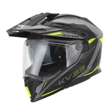 KAPPA 2025/05 ШОЛОМ KV33 GRAPHIC WIZZARD ENDURO DUAL ВИКЛЮЧЕНИЙ ROAD Z СТІКЛО I БЛЕНДА КОЛІР ЧОРНИЙ СІРИЙ ЖОВТИЙ FLUO MATT РОЗМІР 58 / M (УПРАВЛІННЯ ECE 22R06)
