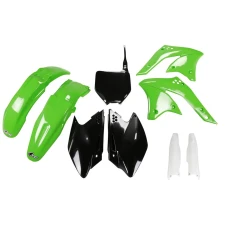 UFO КОМПЛЕКТ ПЛАСТІКОВ (ПОВНИЙ KIT) Z OSLONAMI ТЕЛЕСКОПІЧНИЙ (АМОРТИЗАТОРІВ) KAWASAKI KXF 250 '08 КОЛІР OEM (ZIELONY/CZARNY) (KA210E999)