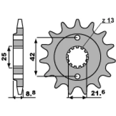 PBR ЗІРОЧКА ПЕРІД 525 16 18NC KAWASAKI GPZ 500S 87-05 (LANC. 520) (JTF512.16)