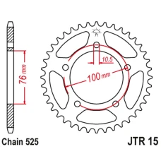 ЗАДНЯ ЗІРКА JR 4456 46 BENELLI IMPERIALE 400 '18-'21, LEONCIO 800 '22-'23, BN 600 GT '16-'17, BN 600 R '14-'17 (445646JT) (LANC. 525) (OEM: 60002P250000)