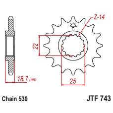 JT ЗІРОЧКА ПЕРІД 2254 15 Z ГУМА DUCATI MULTISTRADA 1200 '10-'16 (225415JTRB) (LANC. 530)