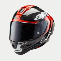 ALPINESTARS ШОЛОМ SUPERTECH R10 ЕЛЕМЕНТ BLACK/CARB/FLUO RED/WHITE XS