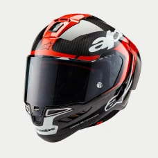 ALPINESTARS ШОЛОМ SUPERTECH R10 ЕЛЕМЕНТ BLACK/CARB/FLUO RED/WHITE L