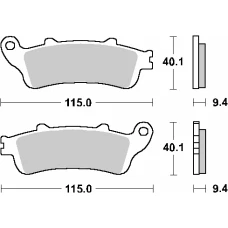 SBS КОЛОДКИ ДИСКОВІ ТОРМОЗНІ ПЕРІД KH281 /KH261 STREET CERAMIC HONDA FES 125/150 PANTHEON '98-'06 КОЛІР ЧОРНИЙ