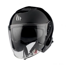 MT АКЦІЯ ШОЛОМ ВІДКРИТИЙ JET Z БЛЕНДА THUNDER 3 SV JET SOLID GLOSS BLACK КОЛІР ЧОРНИЙ БЛИСК РОЗМІР S