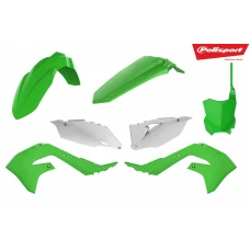 POLISPORT КОМПЛЕКТ ПЛАСТІКОВ KAWASAKI KX 250F '21-'23; KX 450F '19-'23 W КОМПЛЕКТІ TABLICA ПЕРІД (8665900002) КОЛІР ZIELONO БІЛИЙ OEM