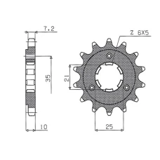 ПЕРЕДНЯ ЗІРКА SUNSTAR CHT 2069 15 SUZUKI DR 650 SE '96-'13, XF 650 (JTF1448.15) (206915JT)